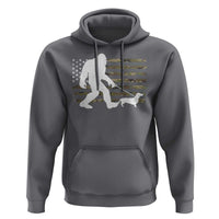 Bigfoot Walking Dachshund Hoodie Sasquatch Camo American Flag USA Military Patriotic - Wonder Print Shop