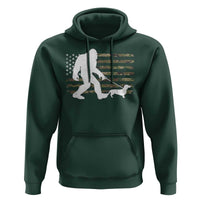 Bigfoot Walking Dachshund Hoodie Sasquatch Camo American Flag USA Military Patriotic - Wonder Print Shop