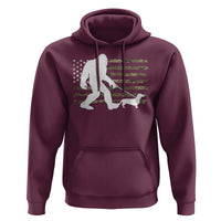 Bigfoot Walking Dachshund Hoodie Sasquatch Camo American Flag USA Military Patriotic - Wonder Print Shop
