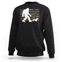 Bigfoot Walking Dachshund Sweatshirt Sasquatch Camo American Flag USA Military Patriotic - Wonder Print Shop