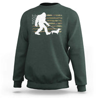 Bigfoot Walking Dachshund Sweatshirt Sasquatch Camo American Flag USA Military Patriotic - Wonder Print Shop