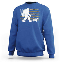 Bigfoot Walking Dachshund Sweatshirt Sasquatch Camo American Flag USA Military Patriotic - Wonder Print Shop