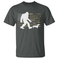 Bigfoot Walking Dachshund T Shirt Sasquatch Camo American Flag USA Military Patriotic - Wonder Print Shop