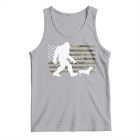 Bigfoot Walking Dachshund Tank Top Sasquatch Camo American Flag USA Military Patriotic - Wonder Print Shop