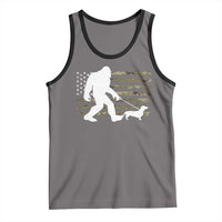 Bigfoot Walking Dachshund Tank Top Sasquatch Camo American Flag USA Military Patriotic - Wonder Print Shop