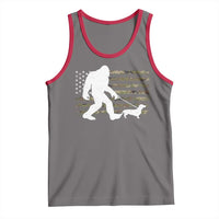 Bigfoot Walking Dachshund Tank Top Sasquatch Camo American Flag USA Military Patriotic - Wonder Print Shop