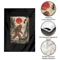 Bigfoot Dachshund Lovers Garden Flag Japanese Vintage Graphic Ukiyo-e Art Sasquatch Wiener Dog Gift