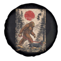 Bigfoot Dachshund Lovers Spare Tire Cover Japanese Vintage Graphic Ukiyo-e Art Sasquatch Wiener Dog Gift