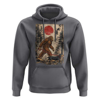 Bigfoot Dachshund Lovers Hoodie Japanese Vintage Graphic Ukiyo-e Art Sasquatch Wiener Dog Gift