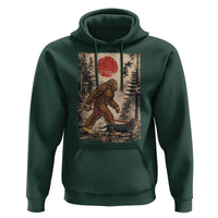 Bigfoot Dachshund Lovers Hoodie Japanese Vintage Graphic Ukiyo-e Art Sasquatch Wiener Dog Gift