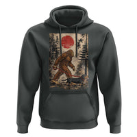 Bigfoot Dachshund Lovers Hoodie Japanese Vintage Graphic Ukiyo-e Art Sasquatch Wiener Dog Gift
