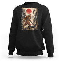 Bigfoot Dachshund Lovers Sweatshirt Japanese Vintage Graphic Ukiyo-e Art Sasquatch Wiener Dog Gift