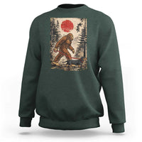 Bigfoot Dachshund Lovers Sweatshirt Japanese Vintage Graphic Ukiyo-e Art Sasquatch Wiener Dog Gift