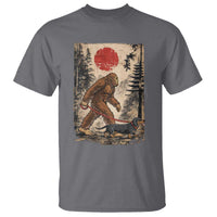 Bigfoot Dachshund Lovers T Shirt Japanese Vintage Graphic Ukiyo-e Art Sasquatch Wiener Dog Gift
