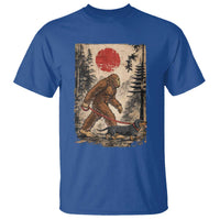 Bigfoot Dachshund Lovers T Shirt Japanese Vintage Graphic Ukiyo-e Art Sasquatch Wiener Dog Gift