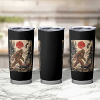 Bigfoot Dachshund Lovers Tumbler Cup Japanese Vintage Graphic Ukiyo-e Art Sasquatch Wiener Dog Gift
