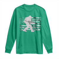 Bigfoot Gun Owner Long Sleeve Shirt Camo US American Flag Sasquatch Rifle - Wonder Print Shop