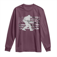 Bigfoot Gun Owner Long Sleeve Shirt Camo US American Flag Sasquatch Rifle - Wonder Print Shop