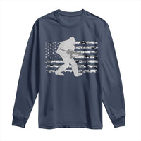 Bigfoot Gun Owner Long Sleeve Shirt Camo US American Flag Sasquatch Rifle - Wonder Print Shop