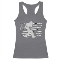 Bigfoot Gun Owner Racerback Tank Top Camo US American Flag Sasquatch Rifle - Wonder Print Shop