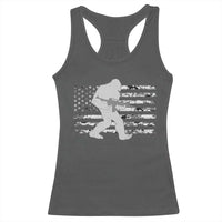Bigfoot Gun Owner Racerback Tank Top Camo US American Flag Sasquatch Rifle - Wonder Print Shop