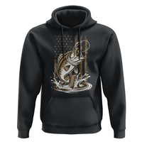 Fishing Camo Hoodie Bass Fish American Flag Boy Men Fisherman Gift