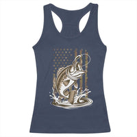 Fishing Camo Racerback Tank Top Bass Fish American Flag Boy Men Fisherman Gift