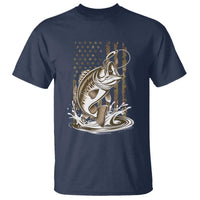 Fishing Camo T Shirt Bass Fish American Flag Boy Men Fisherman Gift