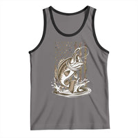 Fishing Camo Tank Top Bass Fish American Flag Boy Men Fisherman Gift