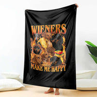 Funny Wiener Dog Throw Blanket Vintage Bootleg Gift For Dachshund Lover - Wonder Print Shop