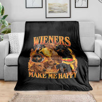 Funny Wiener Dog Throw Blanket Vintage Bootleg Gift For Dachshund Lover - Wonder Print Shop