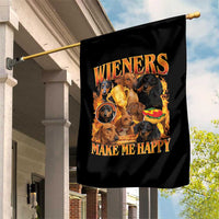 Funny Wiener Dog Garden Flag Vintage Bootleg Gift For Dachshund Lover - Wonder Print Shop