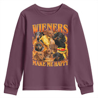 Funny Wiener Dog Youth Sweatshirt Vintage Bootleg Gift For Dachshund Lover - Wonder Print Shop