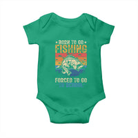 Born to Go Fishing Forced School Baby Onesie Funny Fishing Fisherman Kids Boys - Wonder Print Shop