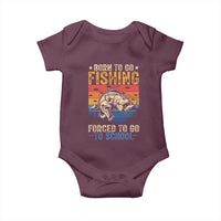 Born to Go Fishing Forced School Baby Onesie Funny Fishing Fisherman Kids Boys - Wonder Print Shop