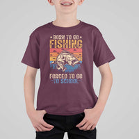 Born to Go Fishing Forced School T Shirt For Kid Funny Fishing Fisherman Kids Boys - Wonder Print Shop