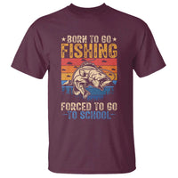 Born to Go Fishing Forced School T Shirt Funny Fishing Fisherman Kids Boys - Wonder Print Shop