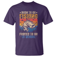 Born to Go Fishing Forced School T Shirt Funny Fishing Fisherman Kids Boys - Wonder Print Shop