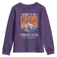 Born to Go Fishing Forced School Youth Sweatshirt Funny Fishing Fisherman Kids Boys - Wonder Print Shop