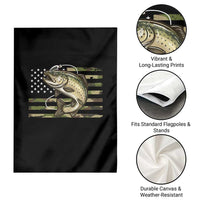 Camo Bass Fishing Garden Flag Patriotic US Flag Fisherman - Wonder Print Shop