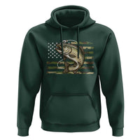 Camo Bass Fishing Hoodie Patriotic US Flag Fisherman - Wonder Print Shop
