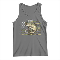 Camo Bass Fishing Tank Top Patriotic US Flag Fisherman - Wonder Print Shop