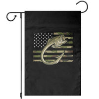 Camo Fish Hook Fishing Garden Flag Patriotic US Flag Fisherman Camouflage Bass Fishing - Wonder Print Shop