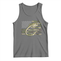 Camo Fish Hook Fishing Tank Top Patriotic US Flag Fisherman Camouflage Bass Fishing - Wonder Print Shop