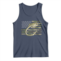 Camo Fish Hook Fishing Tank Top Patriotic US Flag Fisherman Camouflage Bass Fishing - Wonder Print Shop