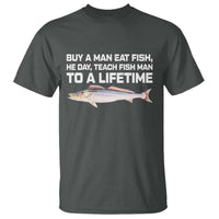 Funny Fishing Meme T Shirt Buy A Man Eat Fish Inappropriate - Wonder Print Shop