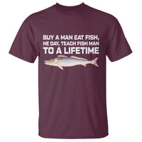 Funny Fishing Meme T Shirt Buy A Man Eat Fish Inappropriate - Wonder Print Shop