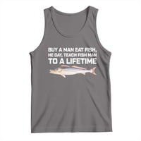 Funny Fishing Meme Tank Top Buy A Man Eat Fish Inappropriate - Wonder Print Shop