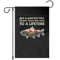 Funny Fishing Meme Garden Flag Vintage Buy A Man Eat Fish Inappropriate - Wonder Print Shop
