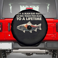 Funny Fishing Meme Spare Tire Cover Vintage Buy A Man Eat Fish Inappropriate - Wonder Print Shop